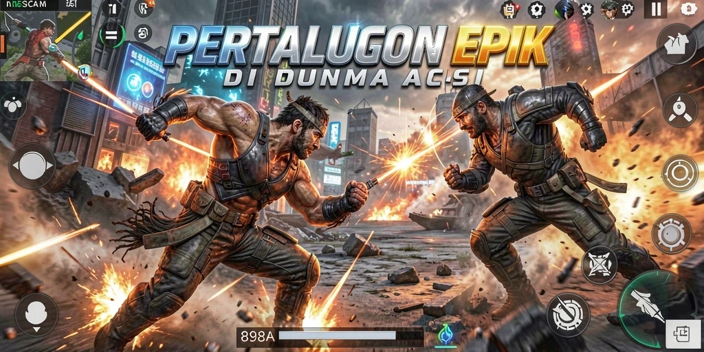 Screenshot utama 898A menampilkan aksi pertarungan yang mendebarkan.