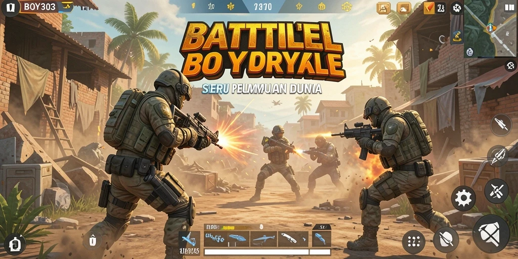Tampilan gameplay <strong>BOY303</strong> yang seru dalam pertempuran Battle Royale.