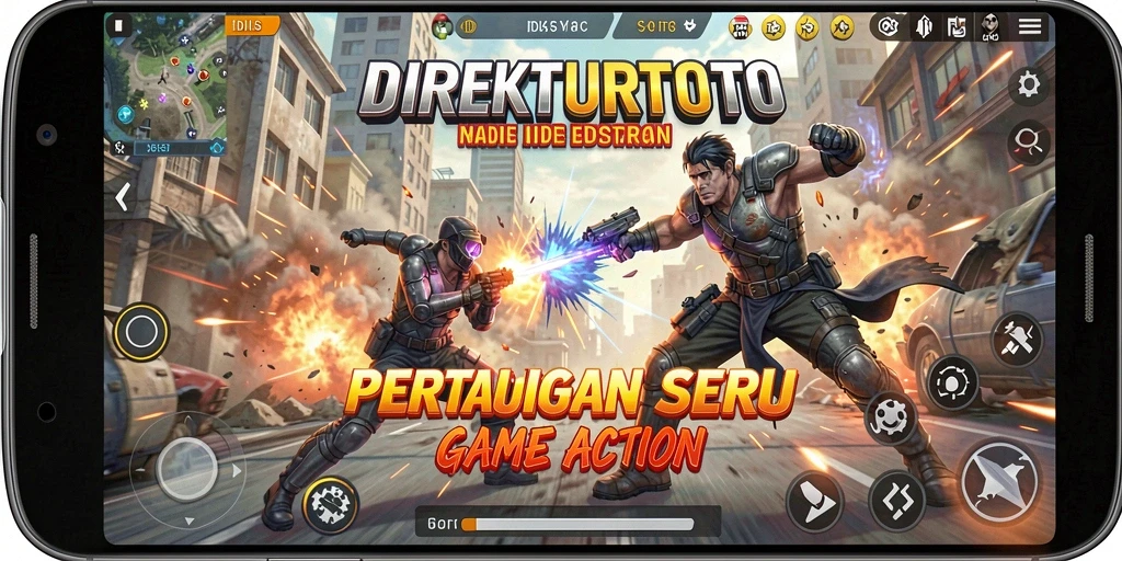 Tangkapan layar menampilkan pertarungan seru dalam game Action.