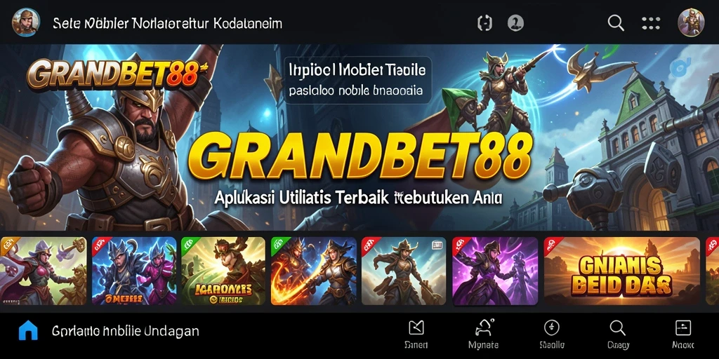Screenshot aplikasi GRANDBET88 yang menampilkan tampilan antarmuka pengguna.