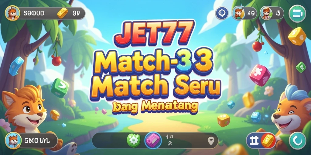 Tampilan gameplay seru dari JET77, game Match-3 terbaik.