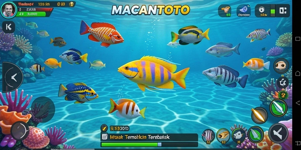 Tangkapan layar dari gameplay seru Tembak Ikan di MACANTOTO.