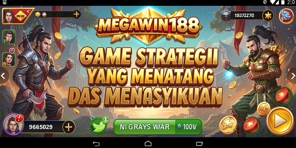 Screenshot gameplay MEGAWIN188 menampilkan pertempuran strategis yang seru.