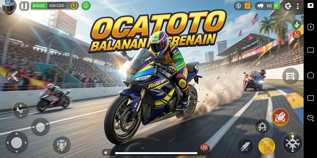 Gameplay seru balapan motor di OCATOTO dengan grafis yang mengagumkan.