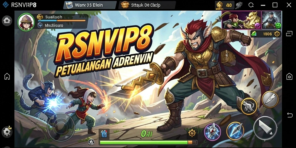 Tampilan aksi seru dari gameplay RSNVIP8 yang mendebarkan.