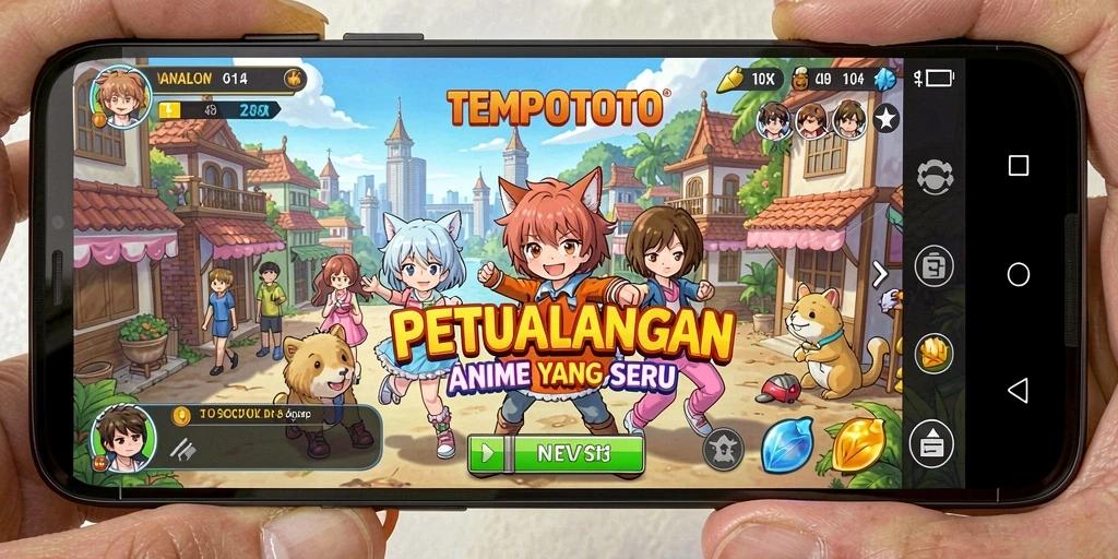 Tangkapan layar menunjukkan aksi seru dalam gameplay <strong>TEMPOTOTO</strong>.