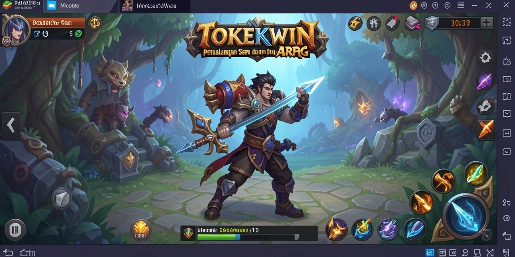 Tampilan aksi seru dari gameplay ARPG TOKEKWIN yang menantang.